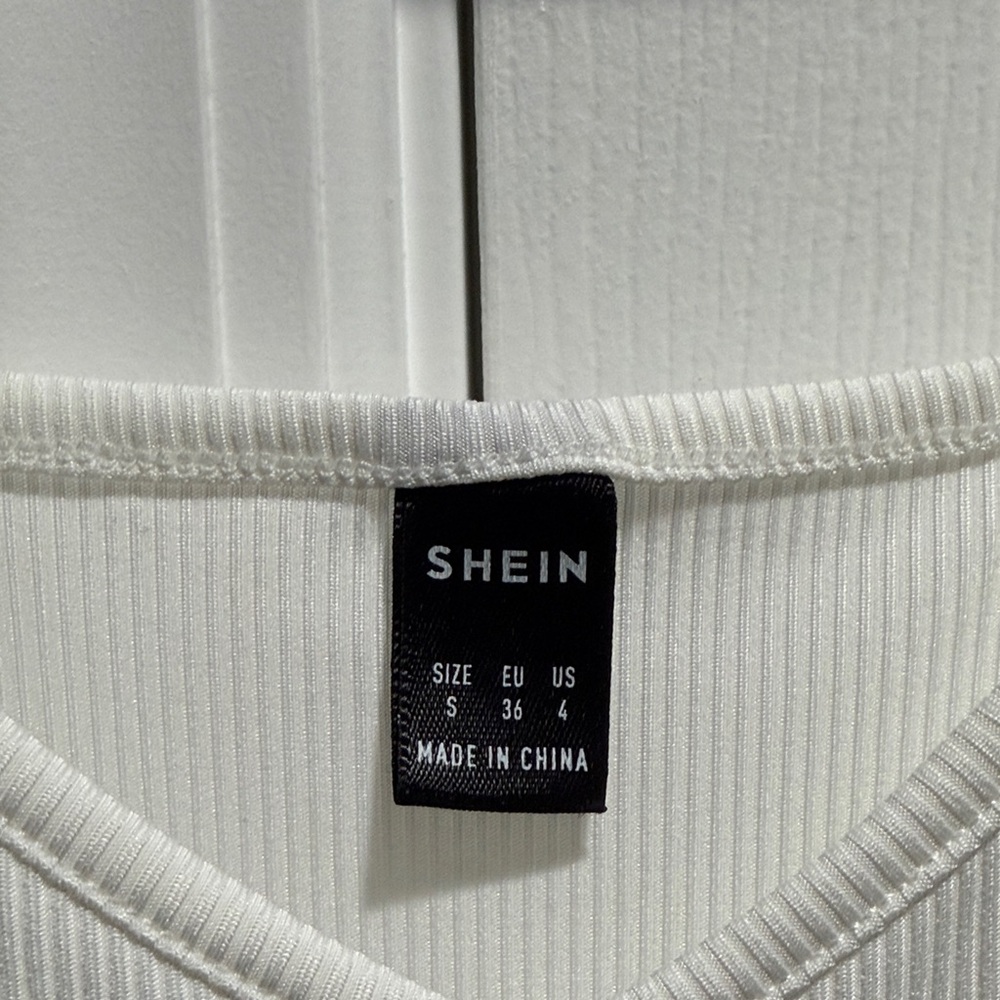 SHEIN Ribbed White Top - Picture 2 of 2